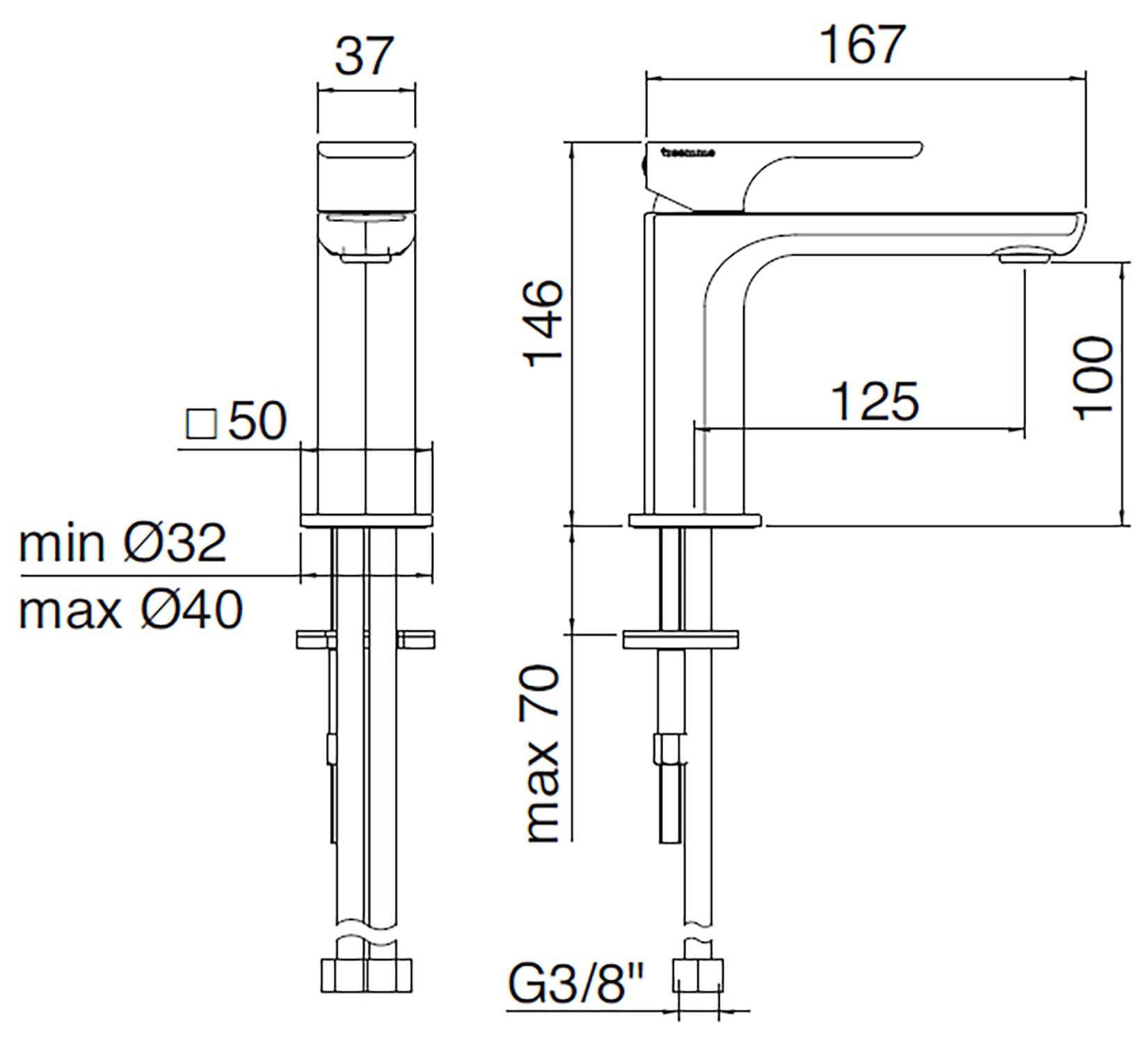 Rubinetterie Treemme 3M Hask IT 6A11 CC HA ZZ Miscelatore Lavabo 100 mm Monocomando Appoggio 1 Leva Monoforo Stile Moderno Altezza 146 mm Lunghezza 167 mm Areatore Orientabile Materiale Ottone Finitura Cromato
