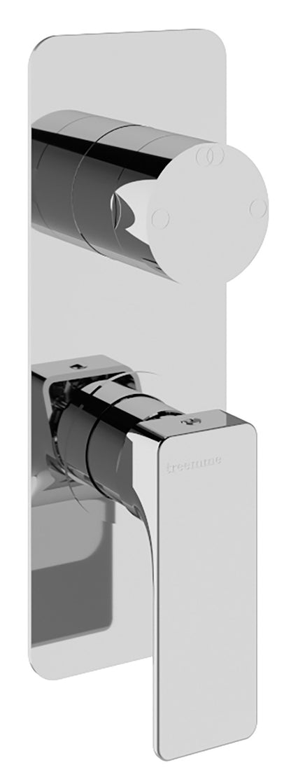 Rubinetterie Treemme 3M Hask RWIT 6AA2 CC 01 + RWIT 22A2 ZZ 01 Miscelatore Monocomando Doccia Incasso Muro Con Deviatore 2 Uscite Meccanico Due Fori 1 Leva Con Piastra Verticale Staffa Per Cartongesso Ottone Cromata Parte Interna Esterna Incluse