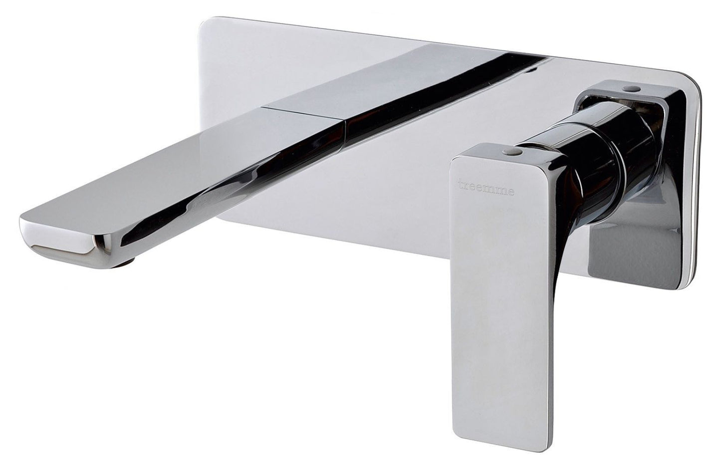 Rubinetterie Treemme 3M Hask RWIT 6AA5 CC BC + RWIT 51A5 ZZ 01 Miscelatore Monocomando Lavabo Incasso 110 Installazione Parete 1 Leva a Destra 2 Fori Meccanico Moderno Con Piastra Orizzontale Lunghezza 135 mm Ottone Cromata Parte Interna Esterna Incluse