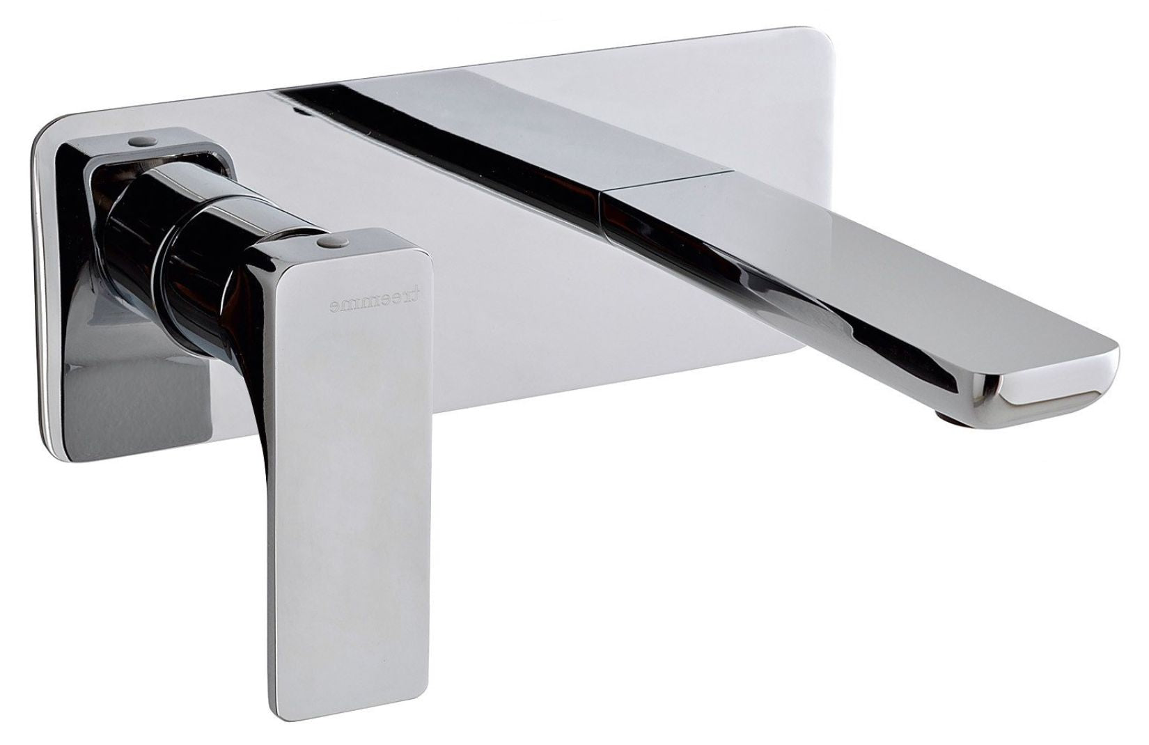 Rubinetterie Treemme 3M Hask RWIT 6AA7 CC BC + RWIT 51A5 ZZ 01 Miscelatore Monocomando Lavabo Incasso 110 Installazione Parete 1 Leva Sinistra 2 Fori Meccanico Moderno Con Piastra Orizzontale Lunghezza 135 mm Ottone Cromata Parte Interna Esterna Incluse