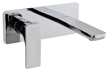 Rubinetterie Treemme 3M Hask RWIT 6AA7 CC BC + RWIT 51A5 ZZ 01 Miscelatore Monocomando Lavabo Incasso 110 Installazione Parete 1 Leva Sinistra 2 Fori Meccanico Moderno Con Piastra Orizzontale Lunghezza 135 mm Ottone Cromata Parte Interna Esterna Incluse