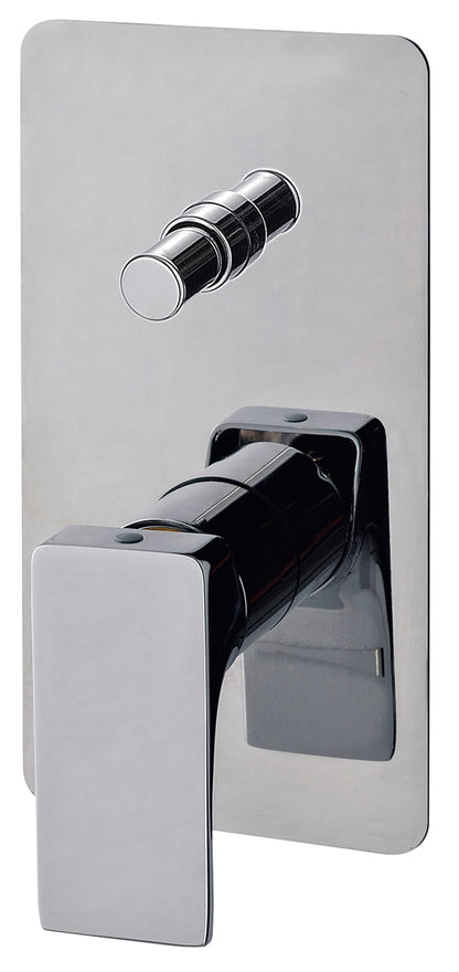 Rubinetterie Treemme 3M Hask RWIT 6AB1 CC 01 + RWIT 51B1 ZZ 03 Miscelatore Monocomando Vasca / Doccia Incasso Muro Meccanico 2 Vie Due Fori 1 Manopola Con Piastra Per Cartongesso Materiale Ottone Finitura Cromata Parte Interna Esterna Incluse