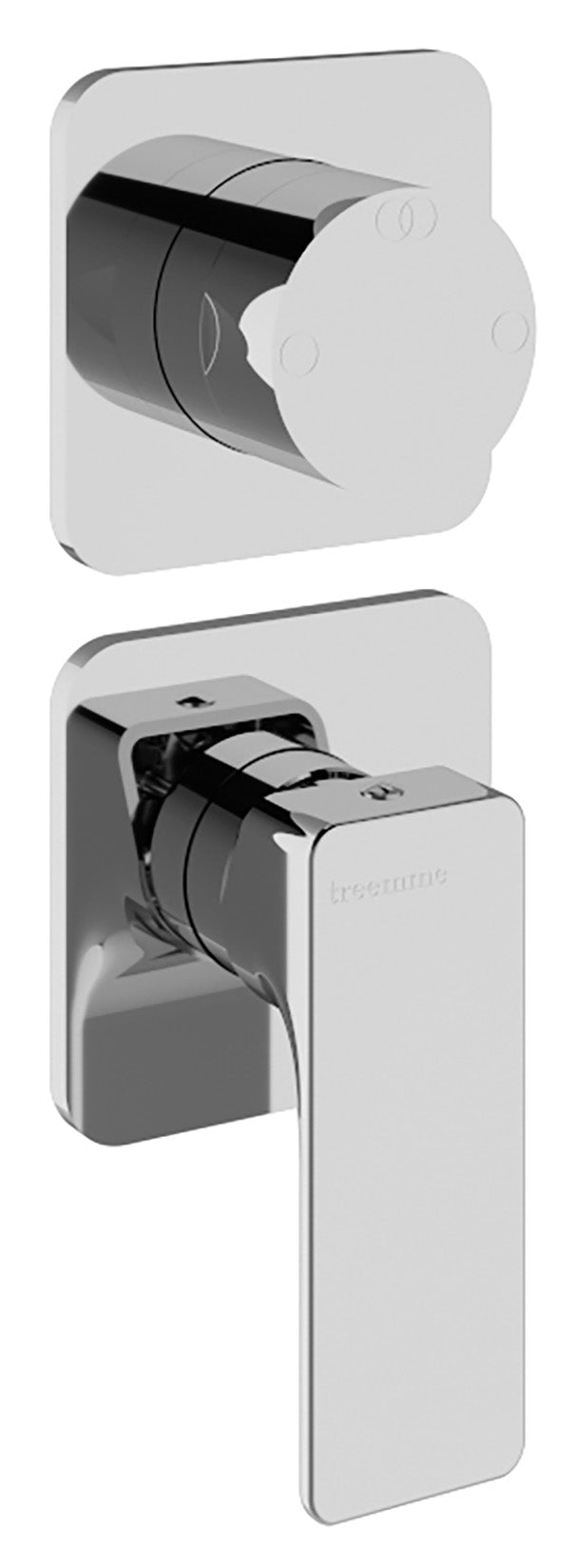 Rubinetterie Treemme 3M Hask RWIT 6AC2 CC 01 + RWIT 22A2 ZZ 01 Miscelatore Monocomando Doccia Incasso Muro Con Deviatore 2 Uscite Meccanico Due Fori 1 Leva Senza Piastra Verticale Staffa Per Cartongesso Ottone Cromata Parte Interna Esterna Incluse