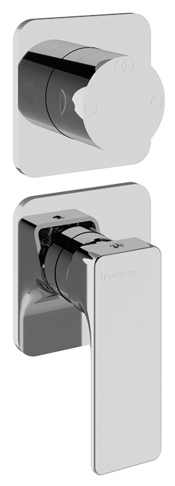 Rubinetterie Treemme 3M Hask RWIT 6AC3 CC 01 + RWIT 22A2 ZZ 01 Miscelatore Monocomando Doccia Incasso Muro Con Deviatore 3 Uscite Meccanico Due Fori 1 Leva Senza Piastra Verticale Staffa Per Cartongesso Ottone Cromata Parte Interna Esterna Incluse