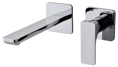 Rubinetterie Treemme 3M Hask RWIT 6AC5 CC 03 + RWIT 51A5 ZZ 01 Miscelatore Lavabo 183 mm Monocomando Incasso a Parete Senza Piastra 1 Leva a Destra 2 Fori Stile Moderno Areatore Orientabile Lunghezza 208 mm Ottone Cromato Parte Interna Esterna Incluse