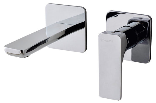 Rubinetterie Treemme 3M Hask RWIT 6AC5 CC BC + RWIT 51A5 ZZ 01 Miscelatore Monocomando Lavabo Incasso 110 Installazione Parete 1 Leva a Destra 2 Fori Meccanico Moderno Posizione Orizzontale Lunghezza 135 mm Ottone Cromata Parte Interna Esterna Incluse