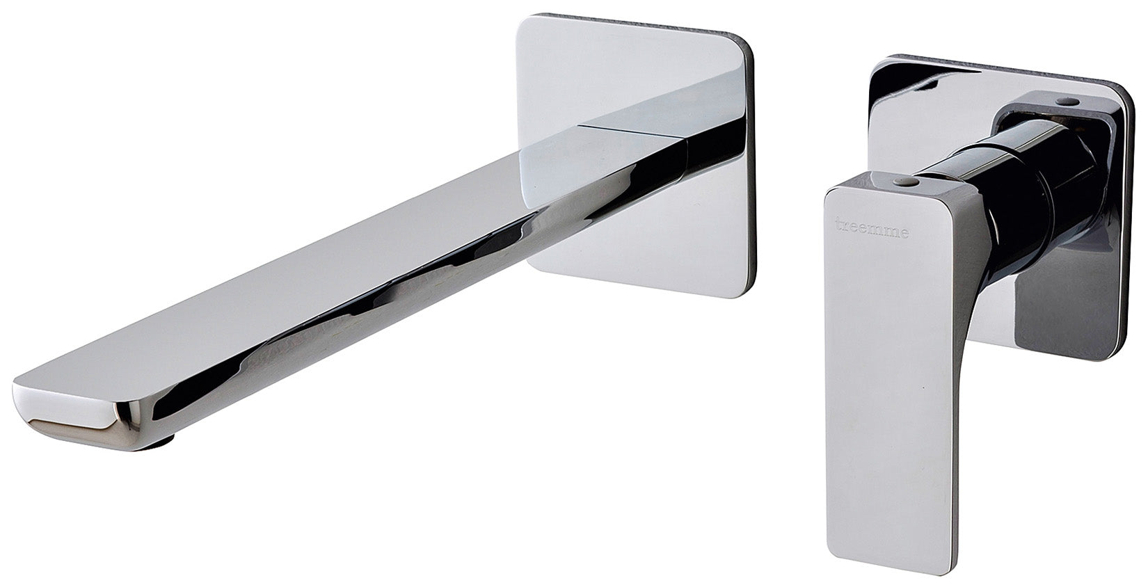 Rubinetterie Treemme 3M Hask RWIT 6AC6 CC 03 + RWIT 51A5 ZZ 01 Miscelatore Lavabo 233 mm Monocomando Incasso a Parete Senza Piastra 1 Leva a Destra 2 Fori Stile Moderno Areatore Orientabile Lunghezza 258 mm Ottone Cromato Parte Interna Esterna Incluse