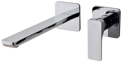 Rubinetterie Treemme 3M Hask RWIT 6AC6 CC 03 + RWIT 51A5 ZZ 01 Miscelatore Lavabo 233 mm Monocomando Incasso a Parete Senza Piastra 1 Leva a Destra 2 Fori Stile Moderno Areatore Orientabile Lunghezza 258 mm Ottone Cromato Parte Interna Esterna Incluse