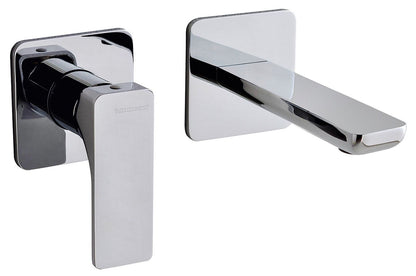 Rubinetterie Treemme 3M Hask RWIT 6AC7 CC BC + RWIT 51A5 ZZ 01 Miscelatore Monocomando Lavabo Incasso 110 Installazione Parete 1 Leva a Sinistra 2 Fori Meccanico Moderno Posizione Orizzontale Lunghezza 135 mm Ottone Cromata Parte Interna Esterna Incluse