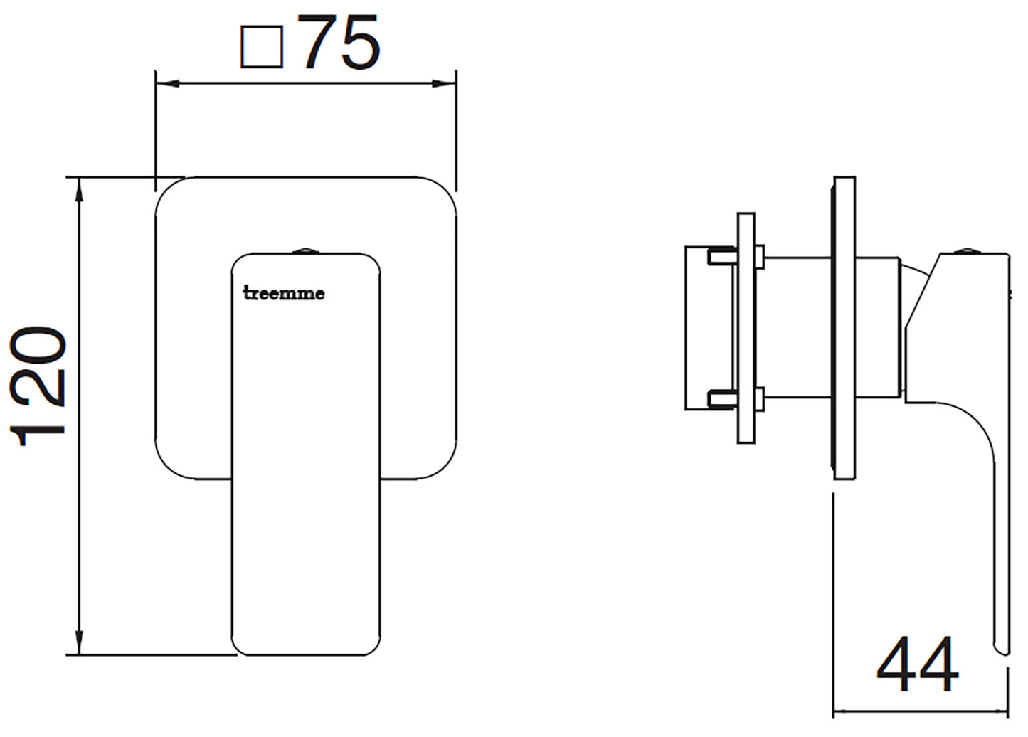 Rubinetterie Treemme 3M Hask RWIT 6AC8 CC 03 + RWIT 51A8 ZZ 03 Miscelatore Monocomando Remoto Lavabo Doccia Incasso Muro Meccanico 1 Uscita Senza Piastra Monoforo 1 Manopola Materiale Ottone Finitura Cromata Parte Interna Esterna Incluse