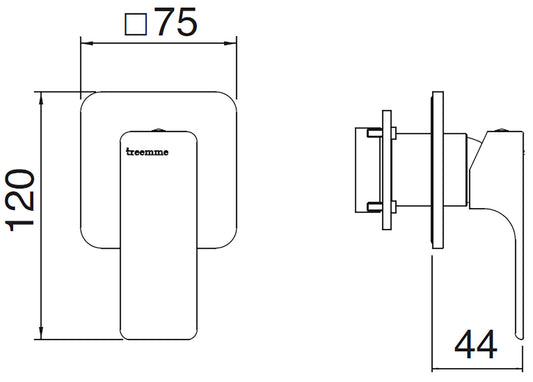 Rubinetterie Treemme 3M Hask RWIT 6AC8 CC 03 + RWIT 51A8 ZZ 03 Miscelatore Monocomando Remoto Lavabo Doccia Incasso Muro Meccanico 1 Uscita Senza Piastra Monoforo 1 Manopola Materiale Ottone Finitura Cromata Parte Interna Esterna Incluse
