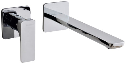 Rubinetterie Treemme 3M Hask RWIT 6AC9 CC 01 + RWIT 51A5 ZZ 01 Miscelatore Lavabo 233 mm Monocomando Incasso a Parete Senza Piastra 1 Leva a Sinistra 2 Fori Stile Moderno Areatore Orientabile Lunghezza 258 mm Ottone Cromato Parte Interna Esterna Incluse