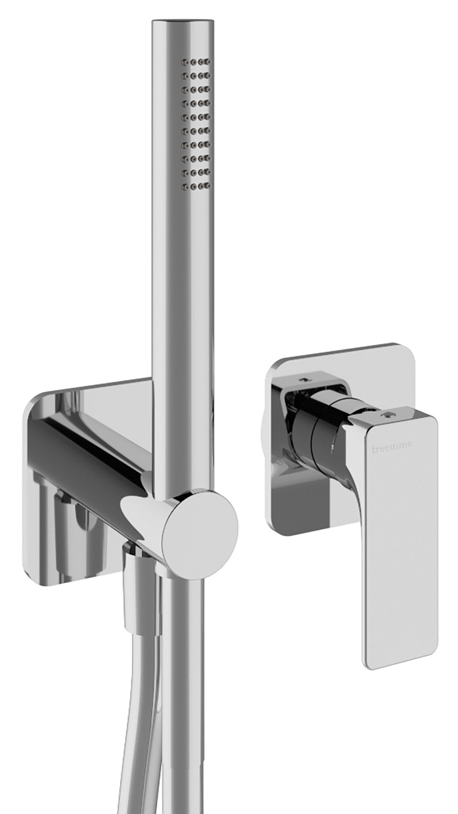 Rubinetterie Treemme 3M Hask RWIT 6AD4 CC 01 + RWIT 51A5 ZZ 01 Miscelatore Doccia Incasso Meccanico Parete Doccetta Flessibile Forma Tonda Quadra 2 Fori Monocomando 1 Leva 1 Via Materiale Ottone Finitura Cromata Stile Moderno Parte Interna Esterna Incluse