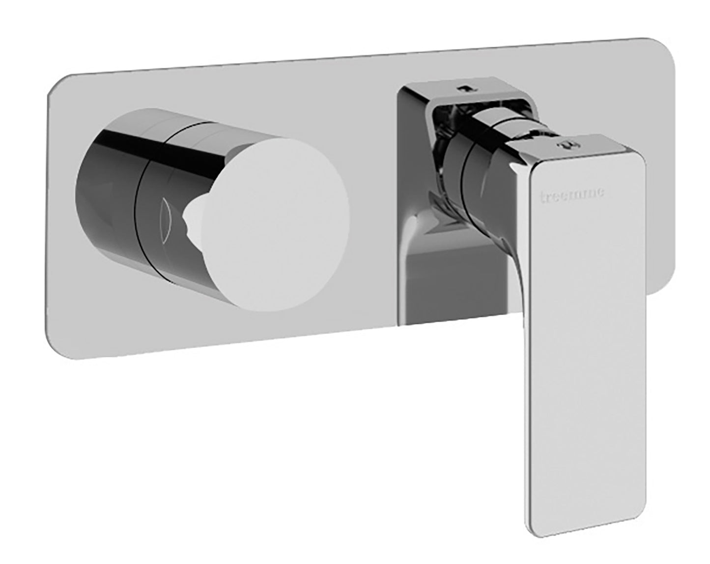 Rubinetterie Treemme 3M Hask RWIT 6AE2 CC 01 + RWIT 22A2 ZZ 01 Miscelatore Monocomando Doccia Incasso Muro Con Deviatore 2 Uscite Meccanico Due Fori 1 Leva Con Piastra Orizzontale Staffa Per Cartongesso Ottone Cromata Parte Interna Esterna Incluse