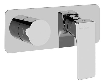 Rubinetterie Treemme 3M Hask RWIT 6AE3 CC 01 + RWIT 22A2 ZZ 01 Miscelatore Monocomando Doccia Incasso Muro Con Deviatore 3 Uscite Meccanico Due Fori 1 Leva Con Piastra Orizzontale Staffa Per Cartongesso Ottone Cromata Parte Interna Esterna Incluse