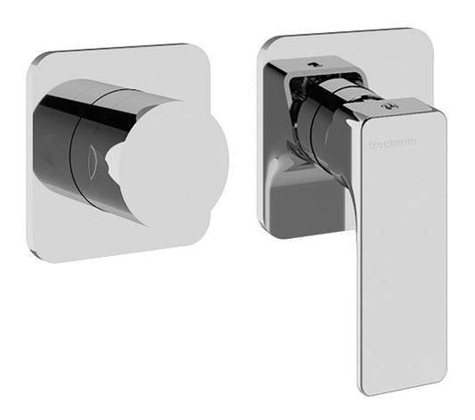 Rubinetterie Treemme 3M Hask RWIT 6AF2 CC 01 + RWIT 22A2 ZZ 01 Miscelatore Monocomando Doccia Incasso Muro Con Deviatore 2 Uscite Meccanico Due Fori 1 Leva Senza Piastra Orizzontale Staffa Per Cartongesso Ottone Cromata Parte Interna Esterna Incluse