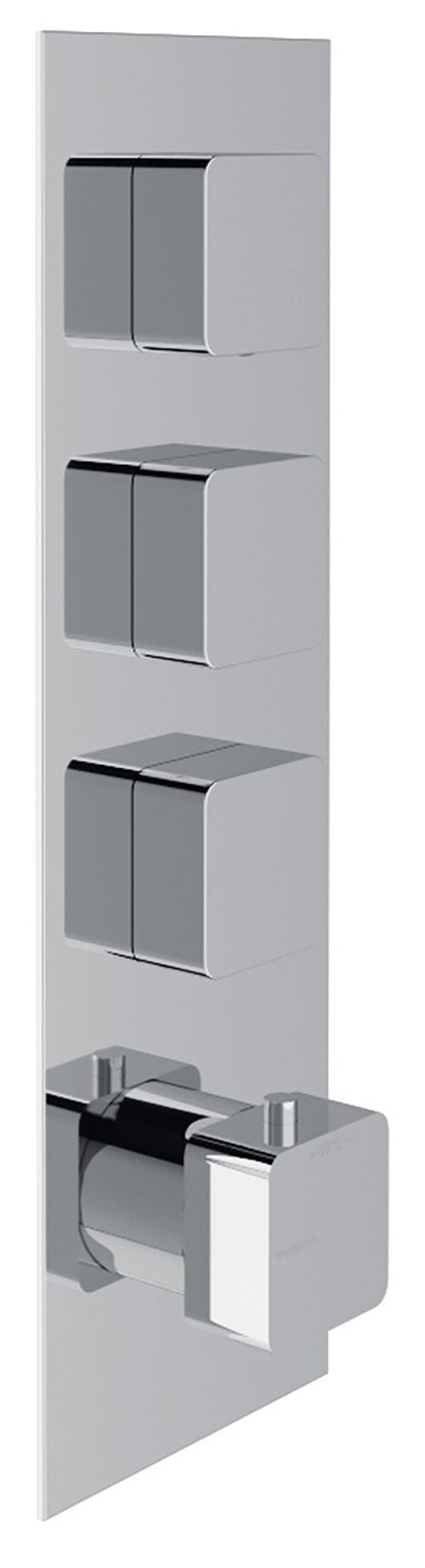 Rubinetterie Treemme 3M Hask RWIT 7294 CC 77 + RWIT 7294 ZZ 30 Miscelatore Termostatico Doccia Incasso Muro 3 Uscite 4 Fori 1 Leva Con Piastra Doppio Orientamento Materiale Ottone Finitura Cromata Parte Interna Esterna Incluse