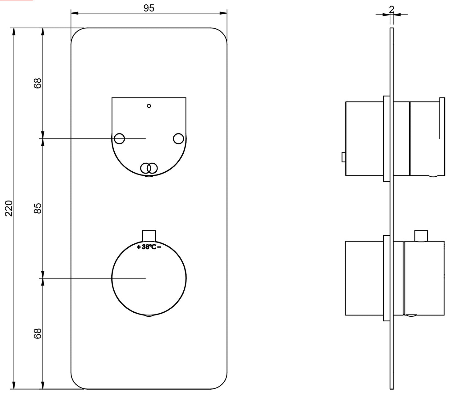 Rubinetterie Treemme 3M Hask RWIT 8A46 CC 05 + RWIT 8A46 ZZ 20 Miscelatore Termostatico Doccia Incasso Muro Con Deviatore 2 Uscite Due Fori 1 Leva Con Piastra Staffa Per Cartongesso Ottone Cromata Parte Interna Esterna Incluse