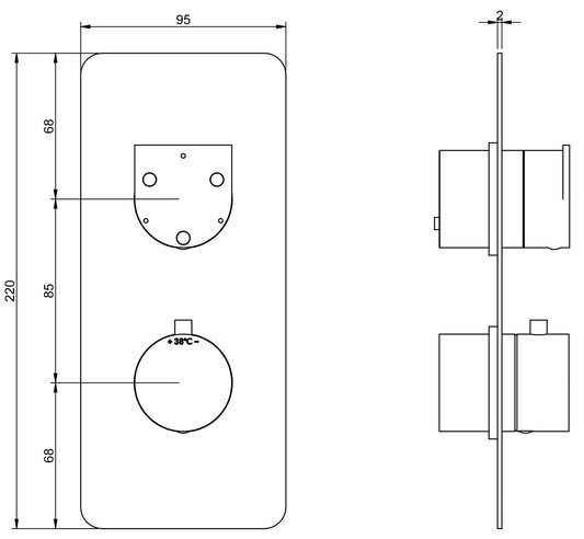 Rubinetterie Treemme 3M Hask RWIT 8A72 CC 05 + RWIT 8A46 ZZ 20 Miscelatore Termostatico Doccia Incasso Muro Con Deviatore 3 Uscite Due Fori 1 Leva Con Piastra Staffa Per Cartongesso Ottone Cromata Parte Interna Esterna Incluse