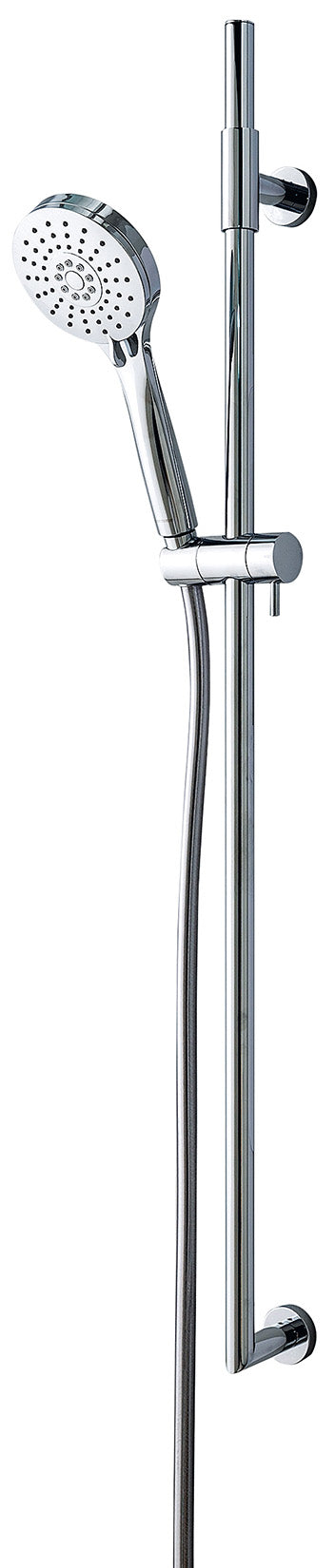 Rubinetterie Treemme 3M Ios Kit Saliscendi Tondo Con Doccetta Tonda In ABS 2 Getti Flessibile in PVC Senza Presa Acqua Finitura Cromata Portata 8 Litri Al Minuto