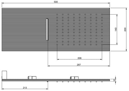 Rubinetterie Treemme 3M Ios IT RTBR 366 CC Soffione Doccia A Parete Forma a Mensola Rettangolare Misura 500x200 mm Incluso Staffa Fissaggio a Muro Uscita Acqua a Pioggia e Cascata Stile Moderno Materiale Metallo Finitura Cromato