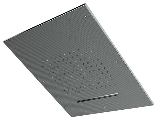 Rubinetterie Treemme 3M Ios IT RTBR 377 CC Soffione Doccia ad Incasso a Soffitto Forma Quadrata Misura 500x500 mm Uscita Acqua a Pioggia e Cascata Stile Moderno Materiale Metallo Finitura Cromata