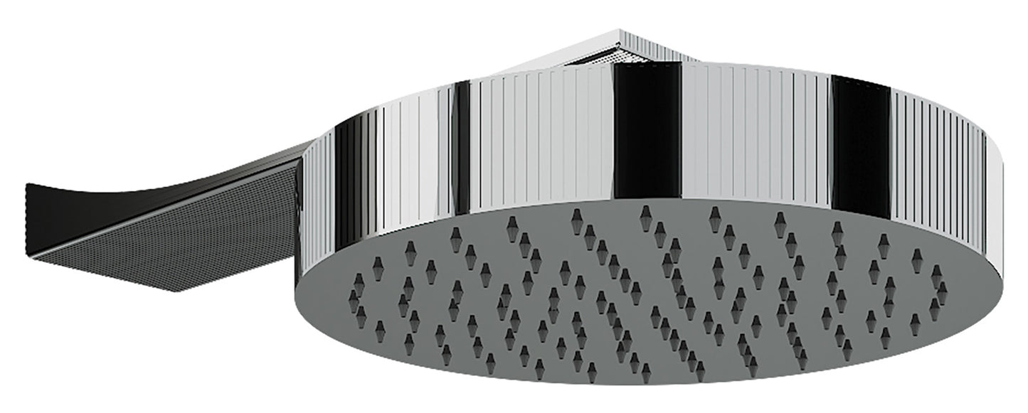 Rubinetterie Treemme 3M Ios IT RTBR 380 CC Soffione Doccia A Parete Anticalcare Tondo Diametro Ø 300 mm In Metallo Cromo Con Braccio Lunghezza 400 mm Getto a Pioggia Stile Moderno Materiale Ottone Finitura Cromato
