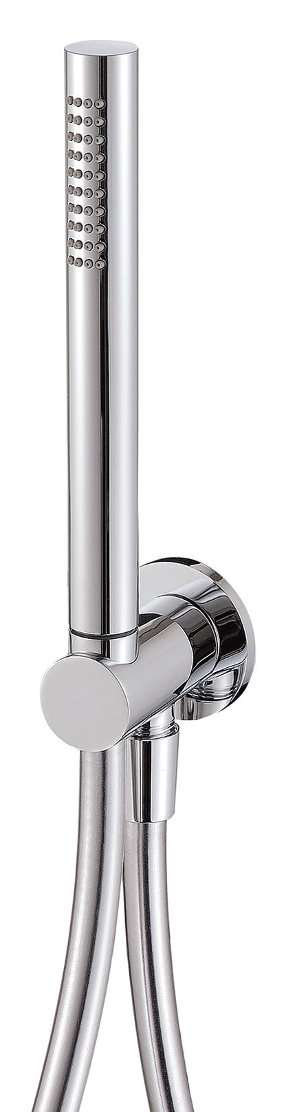 Rubinetterie Treemme 3M Ios RWIT 2705 CC 74 Duplex Presa Acqua Kit Gancio Ottone Flessibile PVC 1,5 Metri E Doccetta In Metallo Estraibile Forma Tonda Stilo Finitura Cromata Portata 8 Litri Al Minuto