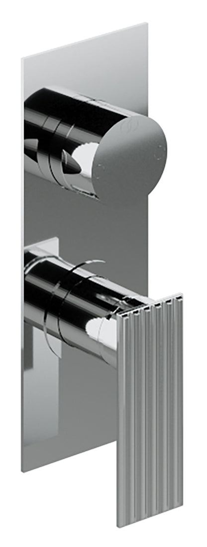 Rubinetterie Treemme 3M Ios RWIT 2AA3 CC 02 + RWIT 22A2 ZZ 01 Miscelatore Monocomando Doccia Incasso Muro Meccanico Deviatore 3 Uscite Con Piastra Verticale Due Fori 1 Manopola Materiale Ottone Finitura Cromata Parte Interna Esterna Incluse