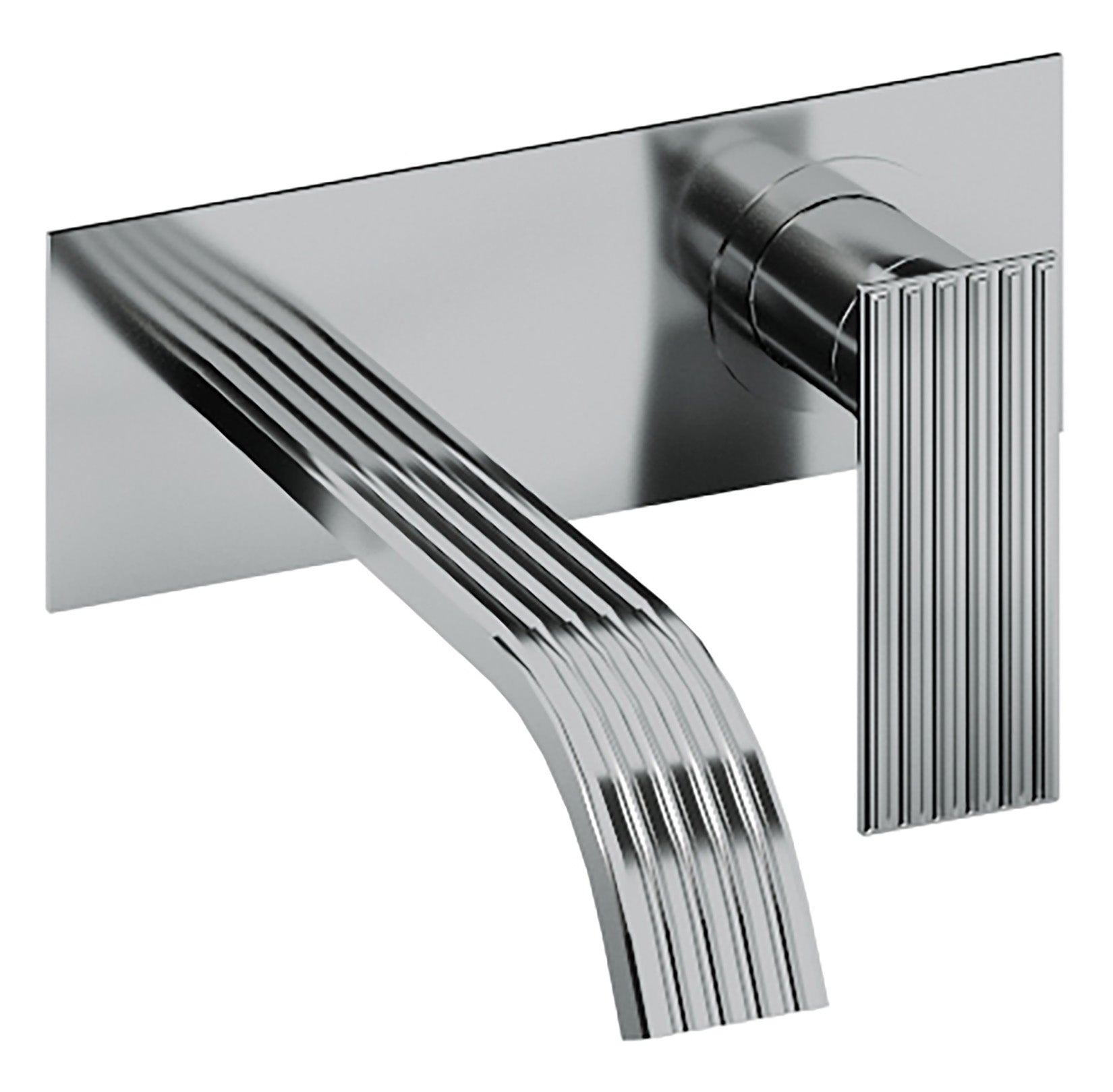 Rubinetterie Treemme 3M Ios RWIT 2AA5 CC 04 + RWIT 51A5 ZZ 01 Miscelatore Lavabo 182 mm Monocomando Incasso a Parete Con Piastra 1 Leva 2 Fori Stile Moderno Lunghezza 187 mm Materiale Ottone Finitura Cromato Parte Interna Esterna Incluse