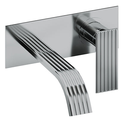 Rubinetterie Treemme 3M Ios RWIT 2AA5 CC 04 + RWIT 51A5 ZZ 01 Miscelatore Lavabo 182 mm Monocomando Incasso a Parete Con Piastra 1 Leva 2 Fori Stile Moderno Lunghezza 187 mm Materiale Ottone Finitura Cromato Parte Interna Esterna Incluse