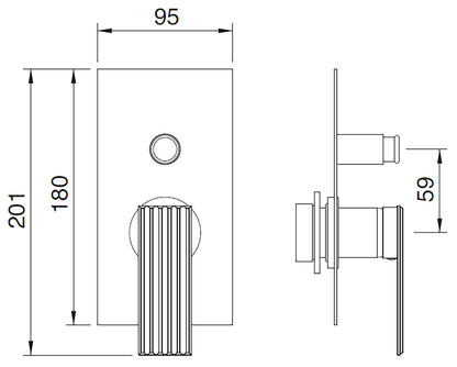 Rubinetterie Treemme 3M Ios RWIT 2AB1 CC 04 + RWIT 51B1 ZZ 03 Miscelatore Monocomando Vasca / Doccia Incasso Muro Meccanico Deviatore 2 Uscite Con Piastra Due Fori 1 Manopola Materiale Ottone Finitura Cromata Parte Interna Esterna Incluse