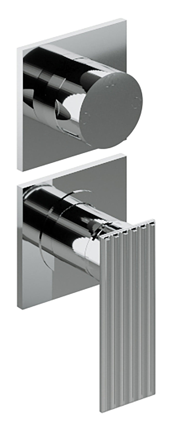 Rubinetterie Treemme 3M Ios RWIT 2AC3 CC 02 + RWIT 22A2 ZZ 01 Miscelatore Monocomando Doccia Incasso Muro Meccanico Deviatore 3 Uscite Senza Piastra Verticale Due Fori 1 Manopola Materiale Ottone Finitura Cromata Parte Interna Esterna Incluse