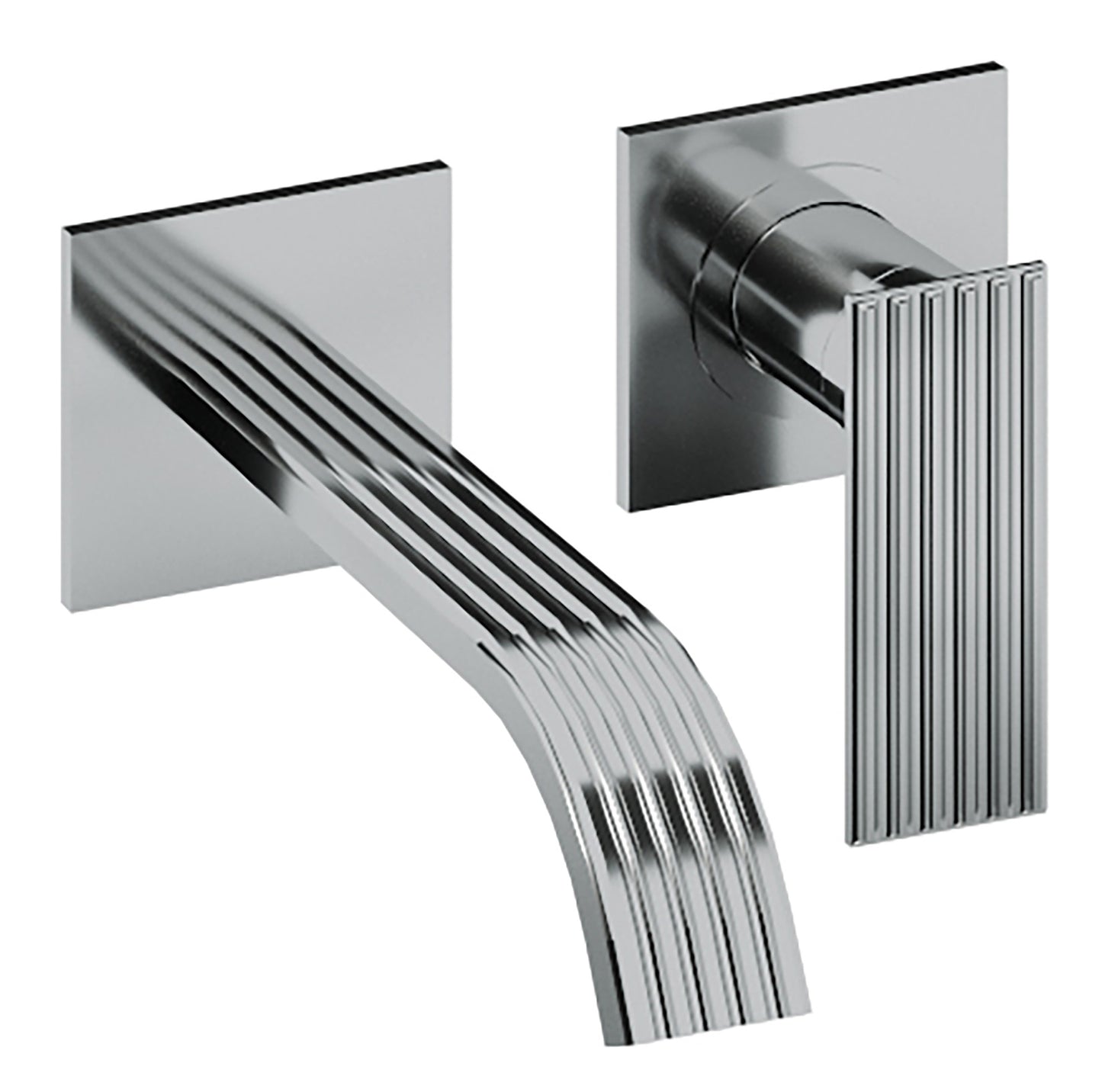 Rubinetterie Treemme 3M Ios RWIT 2AC5 CC 04 + RWIT 51A5 ZZ 01 Miscelatore Lavabo 185 mm Monocomando Incasso a Parete Senza Piastra 1 Leva 2 Fori Stile Moderno Lunghezza 190 mm Materiale Ottone Finitura Cromato Parte Interna Esterna Incluse