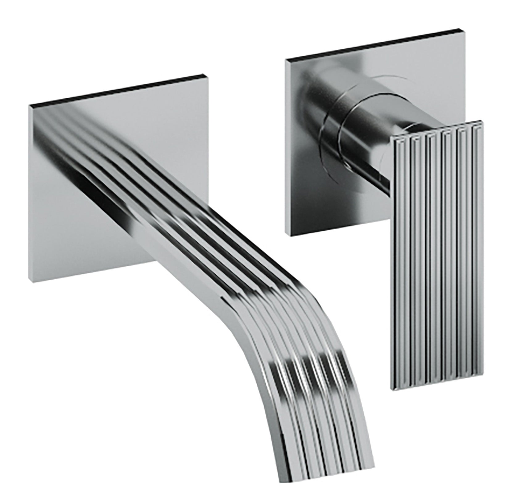 Rubinetterie Treemme 3M Ios RWIT 2AC5 CC 04 + RWIT 51A5 ZZ 01 Miscelatore Lavabo 185 mm Monocomando Incasso a Parete Senza Piastra 1 Leva 2 Fori Stile Moderno Lunghezza 190 mm Materiale Ottone Finitura Cromato Parte Interna Esterna Incluse