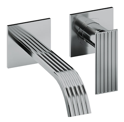 Rubinetterie Treemme 3M Ios RWIT 2AC5 CC 04 + RWIT 51A5 ZZ 01 Miscelatore Lavabo 185 mm Monocomando Incasso a Parete Senza Piastra 1 Leva 2 Fori Stile Moderno Lunghezza 190 mm Materiale Ottone Finitura Cromato Parte Interna Esterna Incluse