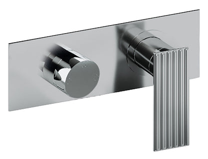 Rubinetterie Treemme 3M Ios RWIT 2AE2 CC 02 + RWIT 22A2 ZZ 01 Miscelatore Monocomando Doccia Incasso Muro Meccanico Deviatore 2 Uscite Con Piastra Orizzontale Due Fori 1 Manopola Materiale Ottone Finitura Cromata Parte Interna Esterna Incluse