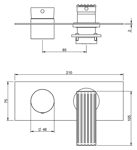 Rubinetterie Treemme 3M Ios RWIT 2AE3 CC 02 + RWIT 22A2 ZZ 01 Miscelatore Monocomando Doccia Incasso Muro Meccanico Deviatore 3 Uscite Con Piastra Orizzontale Due Fori 1 Manopola Materiale Ottone Finitura Cromata Parte Interna Esterna Incluse