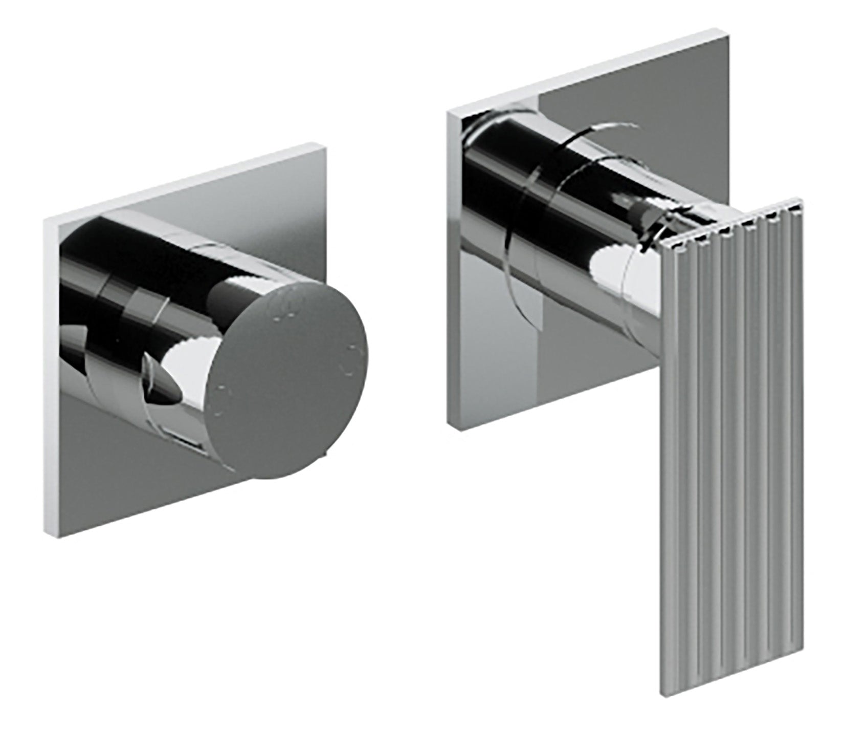 Rubinetterie Treemme 3M Ios RWIT 2AF2 CC 02 + RWIT 22A2 ZZ 01 Miscelatore Monocomando Doccia Incasso Muro Meccanico Deviatore 2 Uscite Senza Piastra Orizzontale Due Fori 1 Manopola Materiale Ottone Finitura Cromata Parte Interna Esterna Incluse