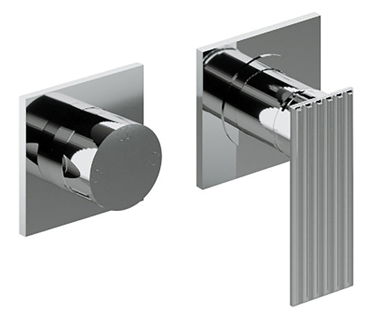 Rubinetterie Treemme 3M Ios RWIT 2AF2 CC 02 + RWIT 22A2 ZZ 01 Miscelatore Monocomando Doccia Incasso Muro Meccanico Deviatore 2 Uscite Senza Piastra Orizzontale Due Fori 1 Manopola Materiale Ottone Finitura Cromata Parte Interna Esterna Incluse