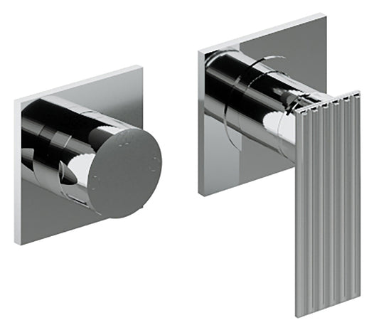 Rubinetterie Treemme 3M Ios RWIT 2AF3 CC 02 + RWIT 22A2 ZZ 01 Miscelatore Monocomando Doccia Incasso Muro Meccanico Deviatore 3 Uscite Senza Piastra Orizzontale Due Fori 1 Manopola Materiale Ottone Finitura Cromata Parte Interna Esterna Incluse