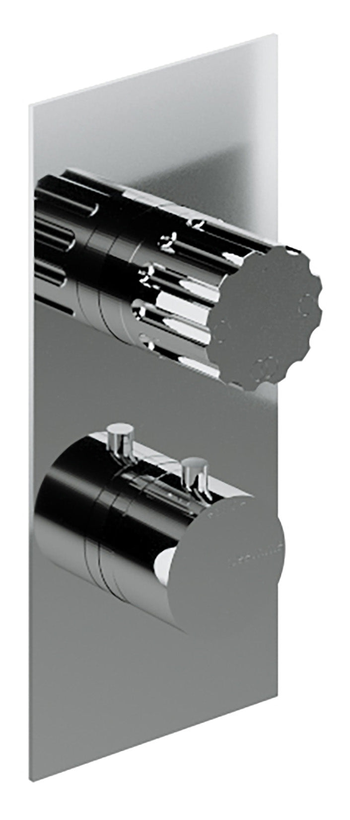 Rubinetterie Treemme 3M Ios RWIT 8A46 CC 60 + RWIT 8A46 ZZ 20 Miscelatore Doccia Incasso Muro Termostatico Deviatore 2 Uscite Con Piastra Due Fori 1 Manopola Materiale Ottone Finitura Cromata Parte Interna Esterna Incluse