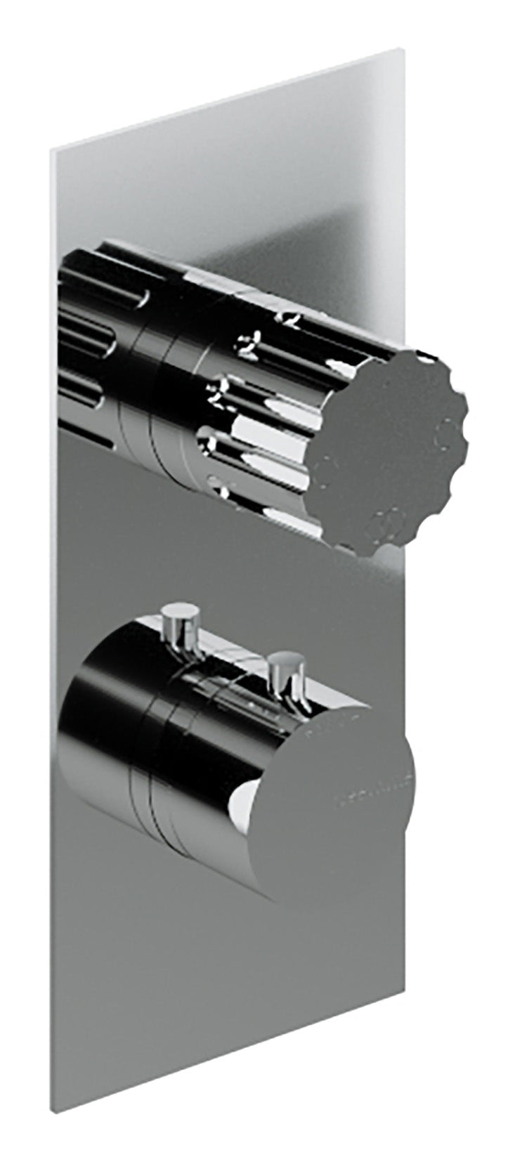 Rubinetterie Treemme 3M Ios RWIT 8A72 CC 60 + RWIT 8A46 ZZ 20 Miscelatore Doccia Incasso Muro Termostatico Deviatore 3 Uscite Con Piastra Due Fori 1 Manopola Materiale Ottone Finitura Cromata Parte Interna Esterna Incluse