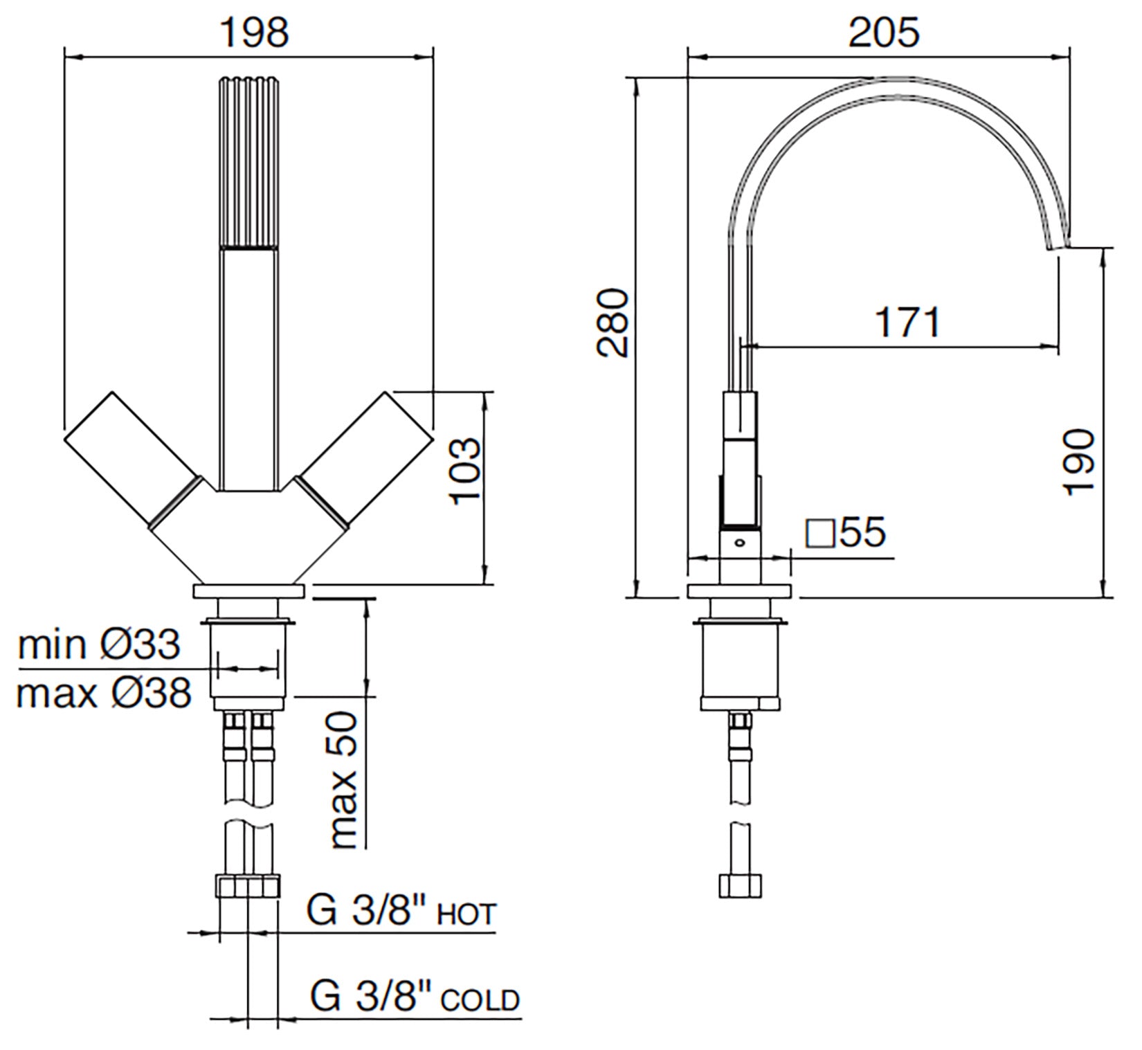 Rubinetterie Treemme 3M Kea IT 7A14 CC K1 ZZ Miscelatore Lavabo 190 mm Appoggio 2 Manopole in Marmo Avorio Segesta Monoforo Stile Moderno Altezza 280 mm Lunghezza 205 mm Materiale Ottone Finitura Cromato 