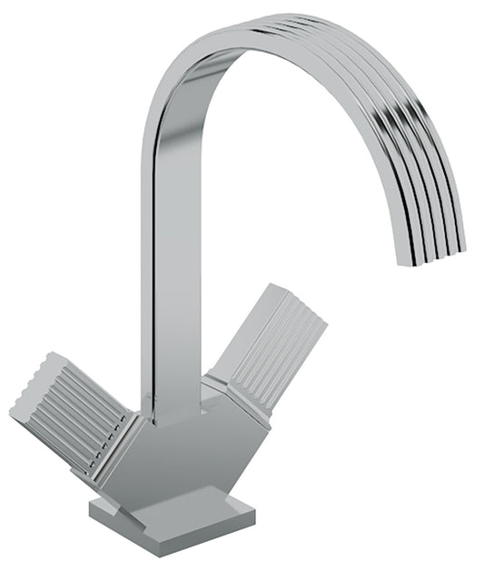 Rubinetterie Treemme 3M Kea IT 7A14 CC KO ZZ Miscelatore Lavabo 190 mm Appoggio 2 Manopole in Ottone Monoforo Stile Moderno Altezza 280 mm Lunghezza 205 mm Materiale Ottone Finitura Cromato 