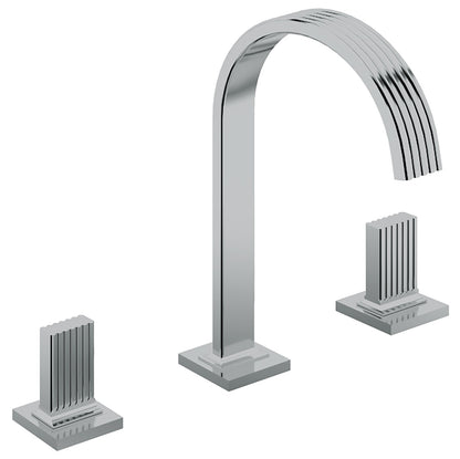 Rubinetterie Treemme 3M Kea IT 7A16 CC KO ZZ Miscelatore Batteria Lavabo 195 mm Appoggio 2 Manopole in Ottone 3 Fori Stile Moderno Altezza 286 mm Lunghezza 205 mm Materiale Ottone Finitura Cromato 