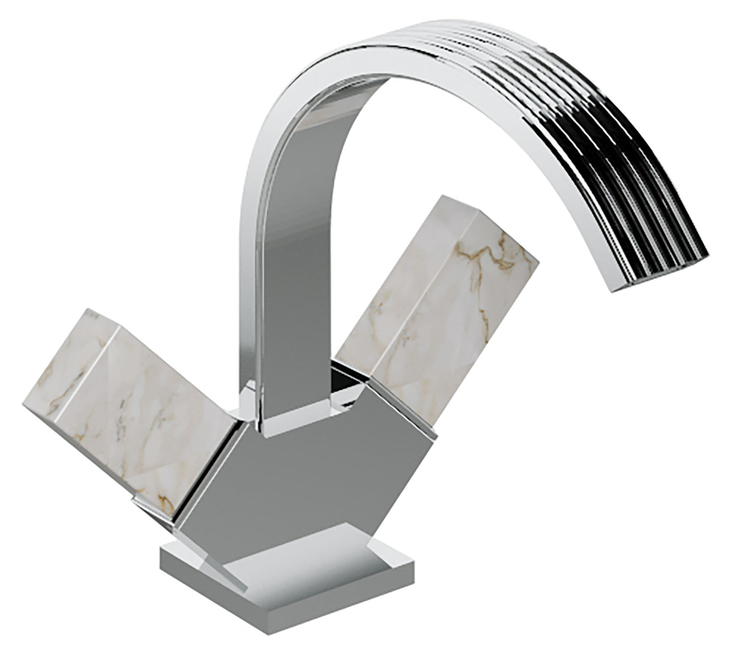 Rubinetterie Treemme 3M Kea IT 7A24 CC K1 ZZ Miscelatore Monoforo Bidet Appoggio 2 Manopole in Marmo Avorio Segesta Stile Moderno Altezza 210 mm Lunghezza 194 mm Senza Piletta Di Scarico Materiale Ottone Finitura Cromato 