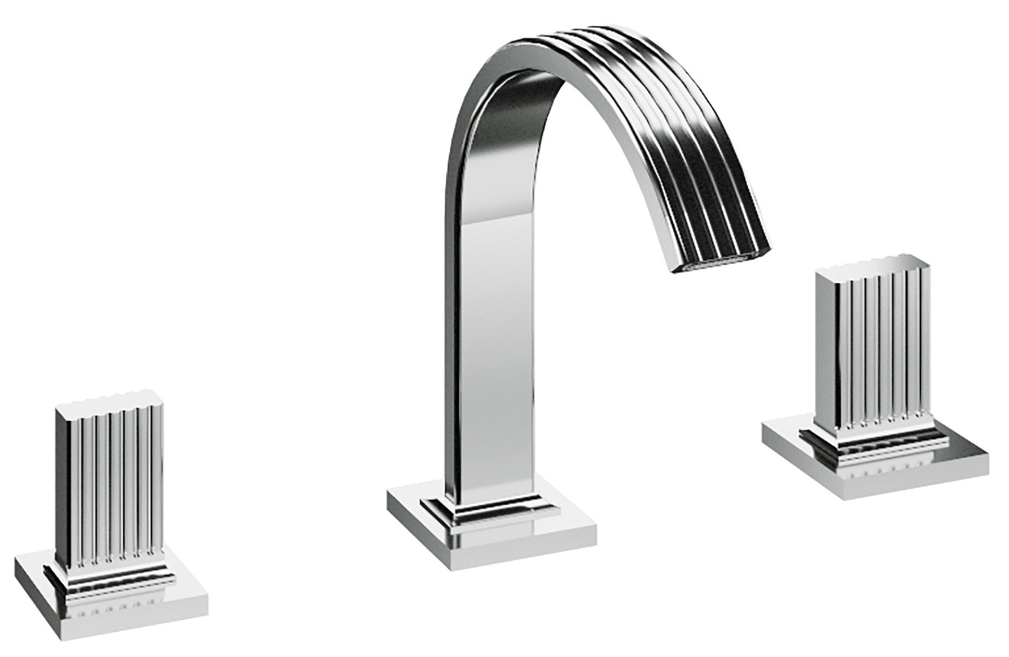 Rubinetterie Treemme 3M Kea IT 7A27 CC KO ZZ Miscelatore Batteria Bidet Appoggio 2 Manopole in Ottone 3 Fori Stile Moderno Altezza 210 mm Lunghezza 195 mm Senza Piletta Di Scarico Materiale Ottone Finitura Cromato 