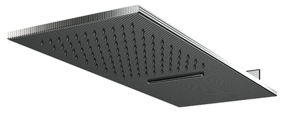 Rubinetterie Treemme 3M Kea IT RTBR 366 CC Soffione Doccia A Parete Forma a Mensola Rettangolare Misura 500x200 mm Incluso Staffa Fissaggio a Muro Uscita Acqua a Pioggia e Cascata Stile Moderno Materiale Metallo Finitura Cromato