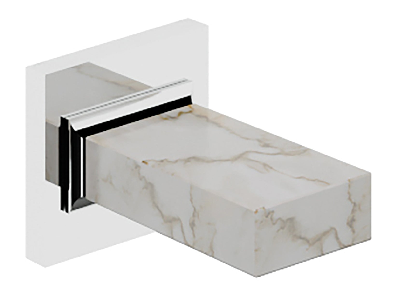 Rubinetterie Treemme 3M Kea RWIT 7A40 CC K1 + RWIT 7A40 ZZ 01 Rubinetto D'Arresto 1/2” Monoforo Installazione Parete 1 Manopola In Marmo Avorio Segesta Materiale Ottone Finitura Cromata Parte Interna Esterna Incluse